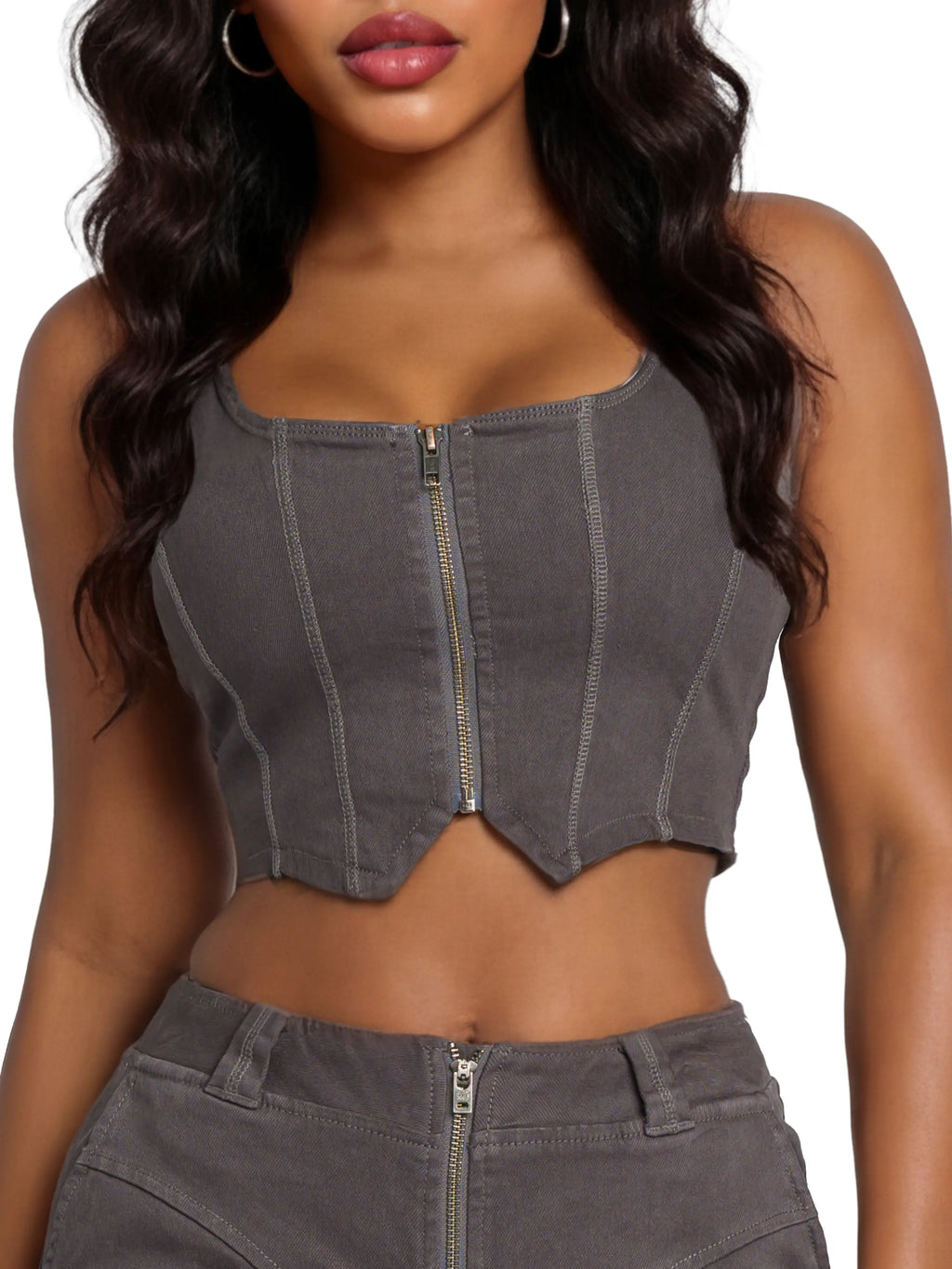 Stretch Twill Bustier Vest